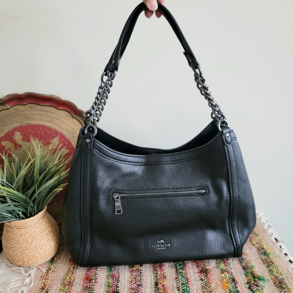 NWOT Coach Black Leather Hobo Bag